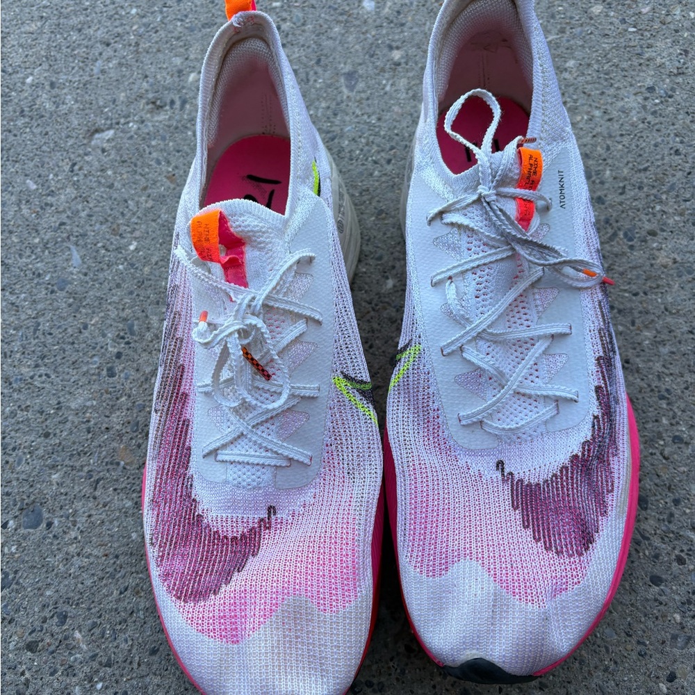 Nike Men’s Air Zoom Alphafly - White with Pink and Neon Accents